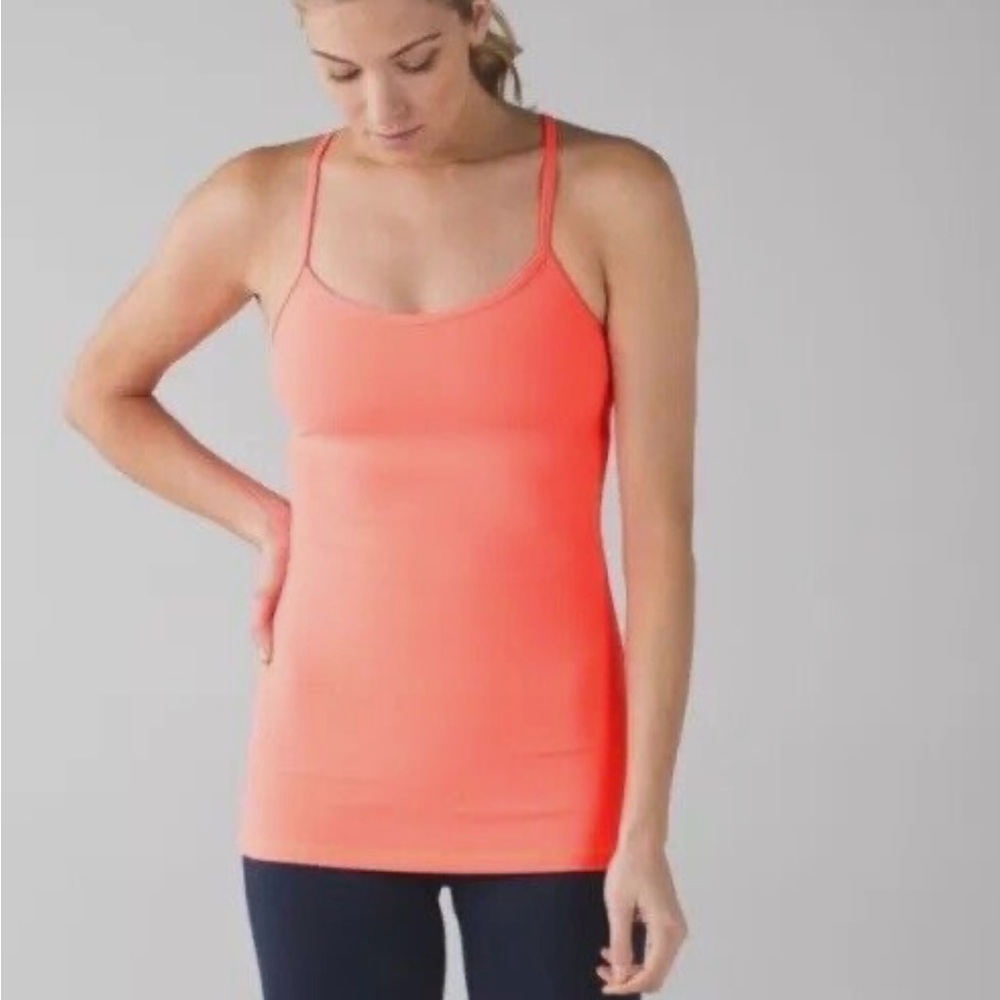 Lululemon Athletica Orange and Pink Fitted Camisole Tank Top